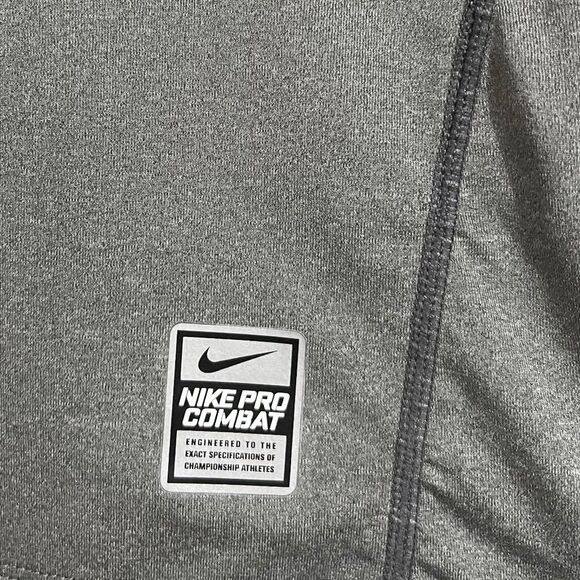 Nike Women’s Pro Combat Dri-Fit Gray Short Sleeve Athletic Shirt Sz-M - Picture 3 of 7
